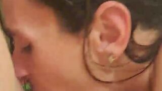 Bathroom blow job deep throat