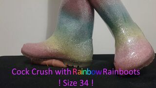 LittleShoes - Cock Crush Rainbow Rainboots | Size 34EU