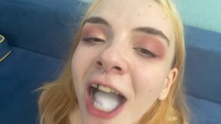 Lina Sun 22 Yr Old Blonde Gets Fucked POV then Swallows Cum