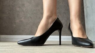 In heels!