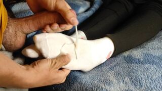 Stepsister Ruined Your Orgasm With Her Feet in WHite Socks (MP4)