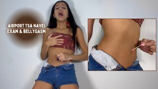 Aria Nicole Stopped By TSA For Navel Examination 1080p - Petite Brunette Swabs Her Belly Button and Has Embarrassing Navel Bellygasm In Front Of TSA Agents