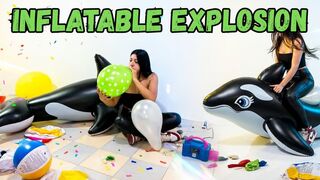 Pop inflatables + beach ball + balloons