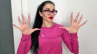 Finger snapping and sucking, Long RED nails, sharp claws