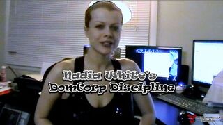 Nadia White’s DomCorp Discipline: Binder Clip Clamping Tits & Bare Ass Self-Spanking (Mobile Version)