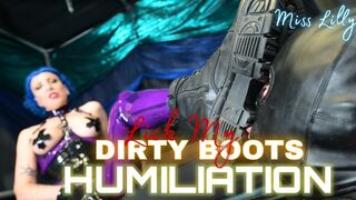 Miss Lilly Dominates Her Chastity Slave – Dirty Goth Boots Worship & Femdom Humiliation.