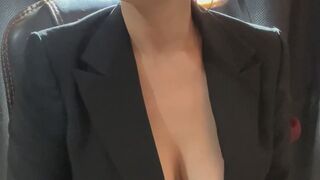 Secretary smokes 100s for you in the office - Sounds of cigarette burning - double and dangling