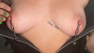 Corset Nipple Clamp Fuck - Amber Reed Nipple Play with Corset and Dildo Fucking - 720p MP4