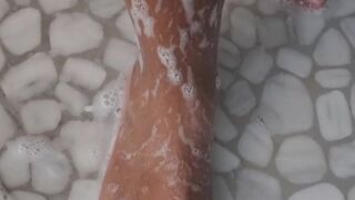 Wet Shower feet, soapy toes