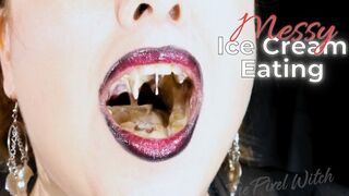 Mouth Worship ~ Goth Girl Close-Up Ice Cream Eating Oral Fixation ~ Lips Tongue Throat POV ~ SerenaControlsYou (720p)