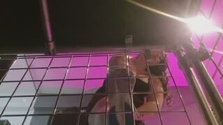 BBW Dominatrix makes you lick her dirty trainers while you're caged like a dog