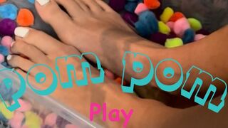 Pom Pom Play: Feet Dancing with Fluff (Sensory Overload)