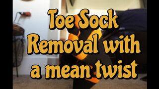 You thought I'd be nice, cute toe sock tease