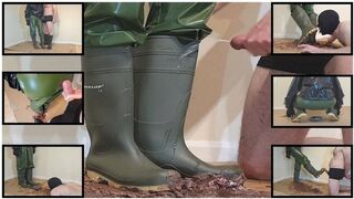 Messy Cake Crushing Fun in Wellies
