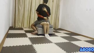 Lapsitting on a Tight clothes girl on the chair #AS080