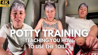 POV Potty Training - FtM Dominant Jaq Trains You to Use the Toilet - regression, medical terms, trans, instructions, teasing - 4k mp4