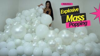 Lily’s White Wall of Pops – An Epic Mass Balloon Destruction