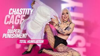 Chastity Cage & Diaper Punishment - Total Humiliation