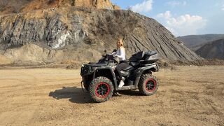 Driving and revving ATV