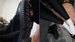 Part 2 - Brutal Kicks and Dirty Boots clean After Her Night Out - BALLBUSTING - FEMALE DOMINATION - FOOT DOMINATION - FEMDOM - CBT - HUMILIATION - BOOTS - KICK - BONDAGE - CUCKOLD - copy