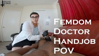 Femdom Doctor Handjob POV - AUDIO - cruel dominatrix doctor turns collecting a semen sample into a female domination session humiliating her patient making him strip nude and slapping his cock around before extracting a huge cumshot with latex gloves