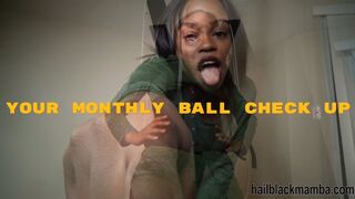 Ebony Female Domination Goddess Aspen Aires: Checking The Weight Of Your Balls Weekly