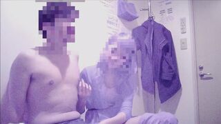 A masochistic man was touched by a beautiful woman with model-like looks using her hands and feet.