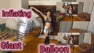 Inflating a giant balloon with an air pump