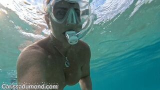 Carissa completely nude and swimming at the Maui beach