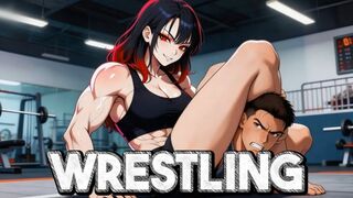 Femdom Mixed Wrestling - Rika Locks You In Place With Her Thighs | Scissorhold Domination
