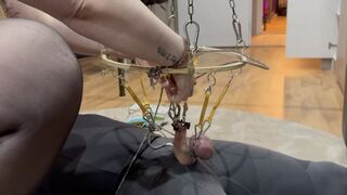 cbt with toy to punish the dick and have fun with this worm