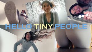 HELLO TINY PEOPLE 4K Giantess Kelly SQUASHES with FEET and BUTT