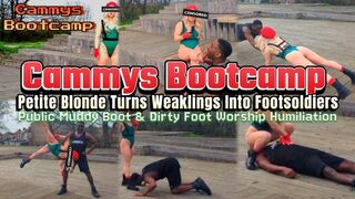 Cammys Bootcamp - Petite Blonde Turns Weaklings Into Footsoldiers - Public Muddy Boot & Dirty Foot Worship Humiliation Ft Tastie Little Feet - 1080p revised