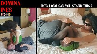 NAUGHTY ARAB BRAT counts how long HER SLAVE CAN RESIST TO SMOTHERING ACTION (HD)
