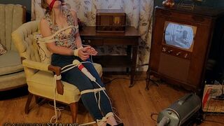 Enforced Tied Up TV session for British Bondagette Catherine Sterling, Caught Shirking her Chores she Pleads for Punishment, and gets Plenty of Pleasure! POV! HD MP4 File Format