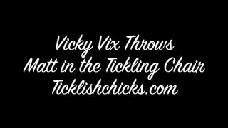Vicky Vix Gets Revenge & Throws Matt in the Tickling Chair to Tickle Him to Hysterics