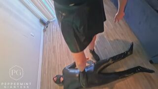 6'7 Tall Gothic Giantess Trample POV: Boots Crush - Socks - Barefoot Face Sit & Toe Suck