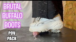 Buffalo Boots Ball Crush & Stomping Cum Explosion from Cock **POV PACK version** Extreme Ballbusting Cock Testicle Trampling Trample Crush Stomp Hard Heavy Buffalos cumshot POV CBT Goth Gothic Mistress Dolores