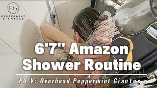 6'7" Tall Amazon Shower Routine POV: Overhead Giantess Goddess