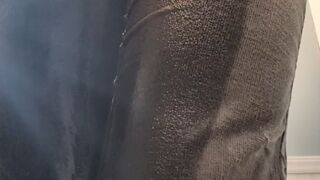 Total Flood in Tight Grey Pants