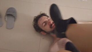 Tongue Clean My New Boots - Dominant Thai Mistress uses and humiliates foreigner male foot slave