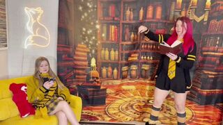 Foot Worship Trouble in the Hufflemuff common room - Emma Shay and Catherine Foxx HIDEF