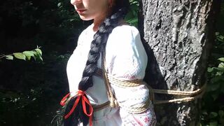 Sofi in the Ethnic dress_Bondage in the forest_POV