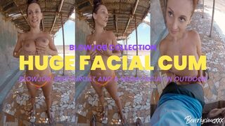 Huge Facial Cum: Blowjob & Deepthroat in Outdoor