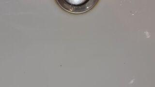 Bathroom Voyeur: Tatted Alpha's Heavy Stream in the Sink