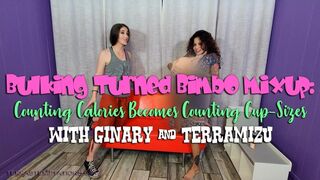 Bulking Turned Bimbo Mixup: Counting Calories Becomes Counting Cup-Sizes - Ginary & TerraMizu - MP4 720 HD