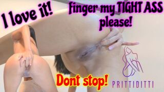 Petite Asian Slut Uses Two Fingers To Fuck Her Tight Asshole
