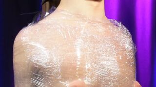 Mummification nipple play and vibrator for fixed to post Sexy Slave HD 720p