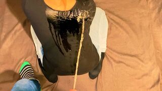 (POV) You’re pissing all over her back while she kneels in front of you in her tight black long-sleeve and jeans (artwork without audio)