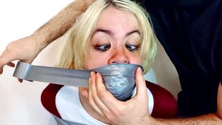 Sneaky Nani in Skin-Tight Jeans Gets BUSTED! Helplessly TAPE WRAPPED & SILENCED! (HD)